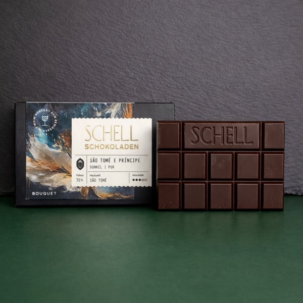 Schell dunkle Schokolade São Tomé e Príncipe mit 70% Kakaoanteil aus São Tomé.