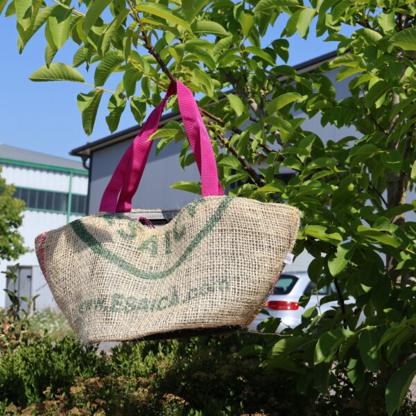 Shopper Jute mit pinkem Band